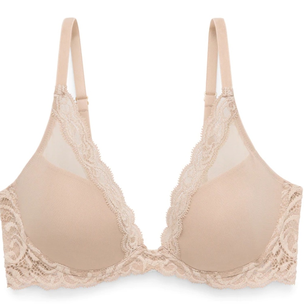 2 Natori Feathers Bras — Black and Nude (NWT)